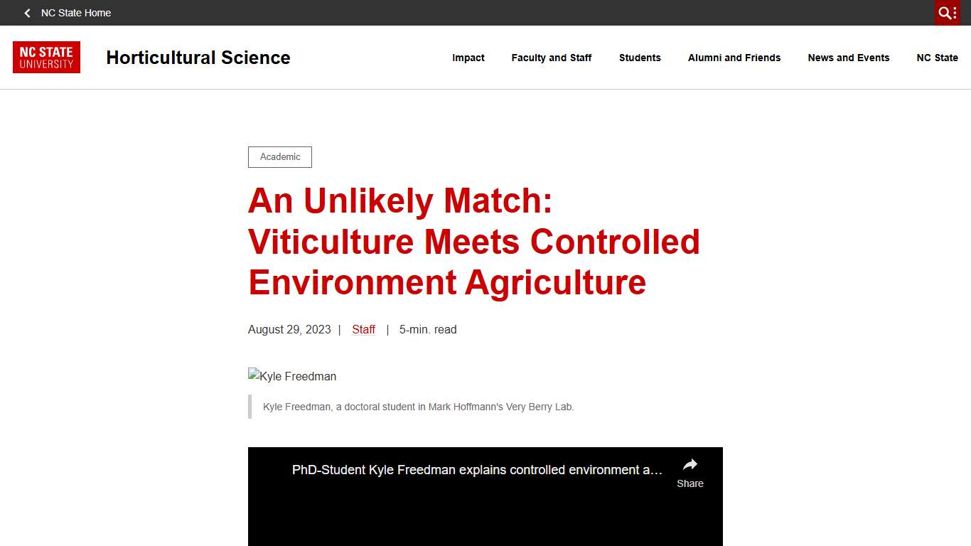 An Unlikely Match: Viticulture Meets Controlled Environment Agriculture Horticultural Science