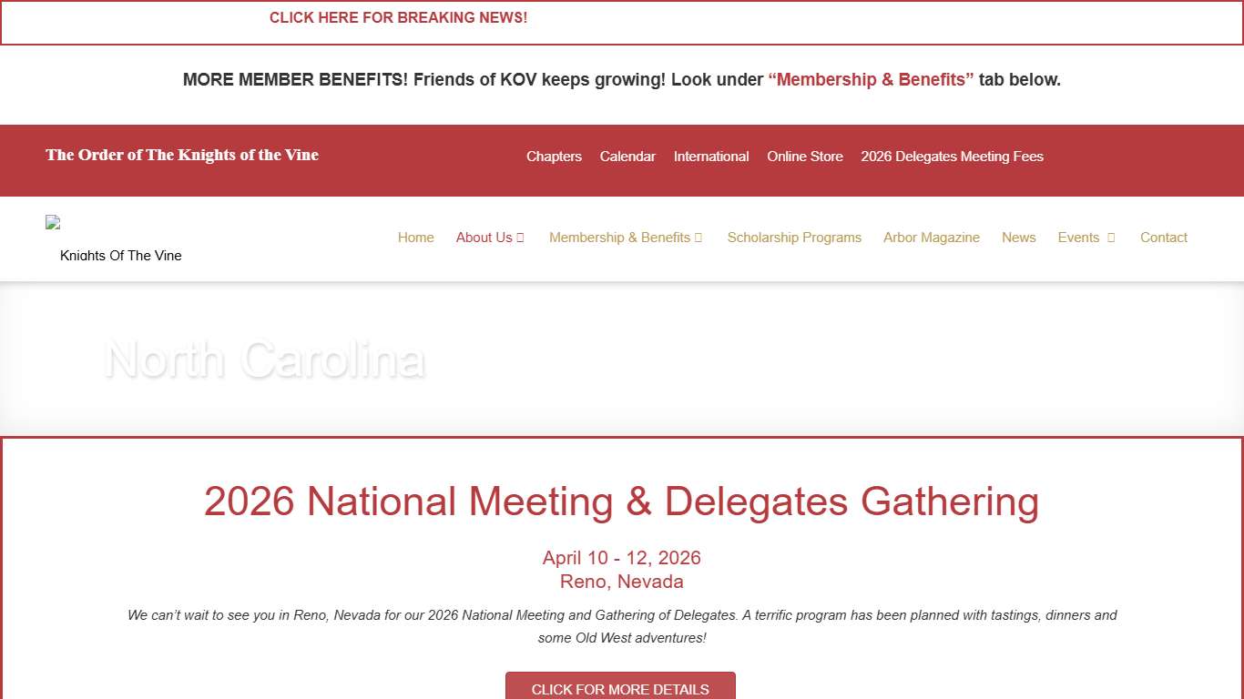 Knights Of The Vine - KOV - North Carolina